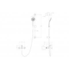 Смеситель для ванны с душевым гарнитуром WONZON & WOGHAND, Черный матовый (WW-4560-MB)