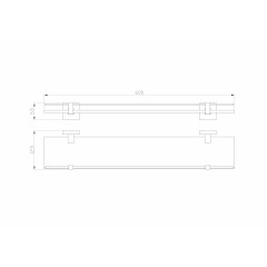 Стеклянная полка для ванной WONZON & WOGHAND POLO, Хром (WW-8927)