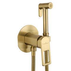 Смеситель с гигиеническим душем встраиваемый WONZON & WOGHAND FRAME, Брашированное золото (WW-88829010-BG)