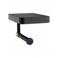 Держатель для туалетной бумаги с полкой WONZON & WOGHAND MAJESTIC, Черный/Золото (WW-9226)