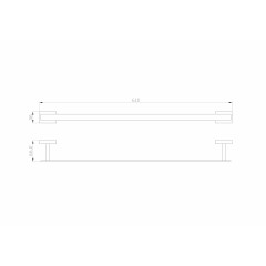 Вешалка для полотенец WONZON & WOGHAND FLAT, Хром (WW-9712-60CM)
