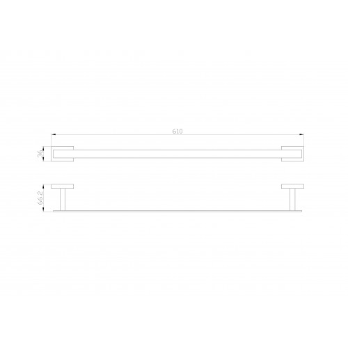 Вешалка для полотенец WONZON & WOGHAND FLAT, Хром (WW-9712-60CM)